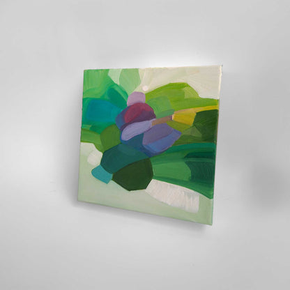 small green abstract original painting