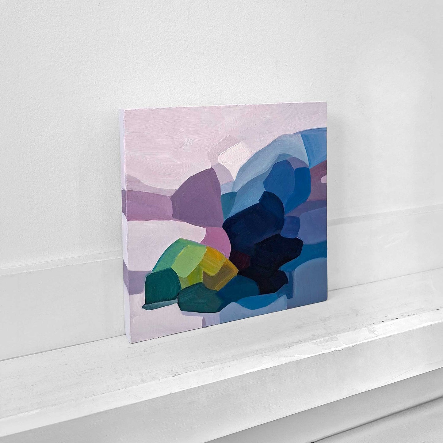 blue and purple contemporary abstract oil painting