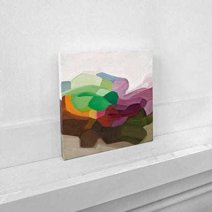 original abstract oil painting with organic shapes and landscape inspired brushstrokes