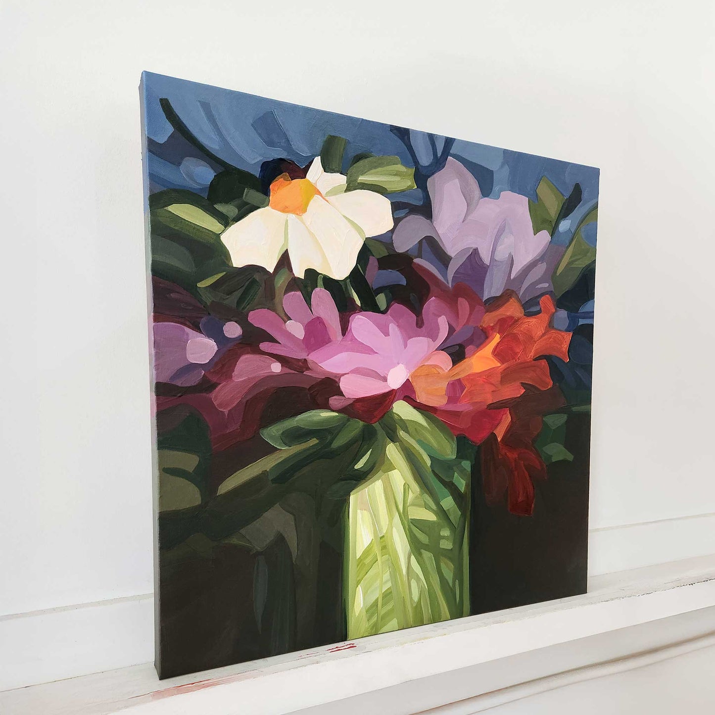 contemporary purple and mauve wildflower painting