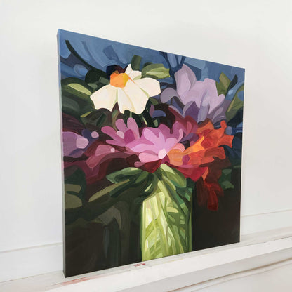 contemporary purple and mauve wildflower painting