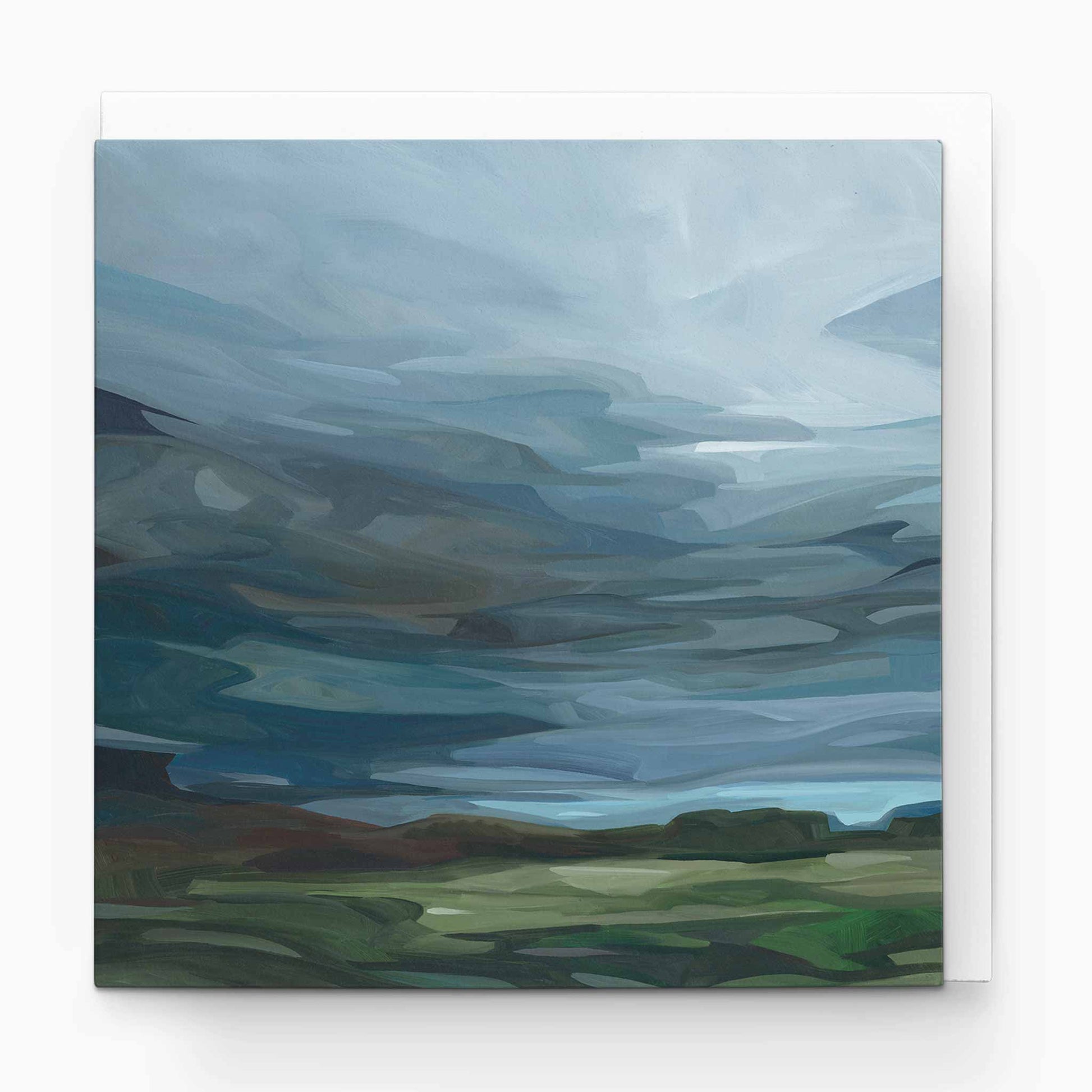 deep blue stormy sky art card UK