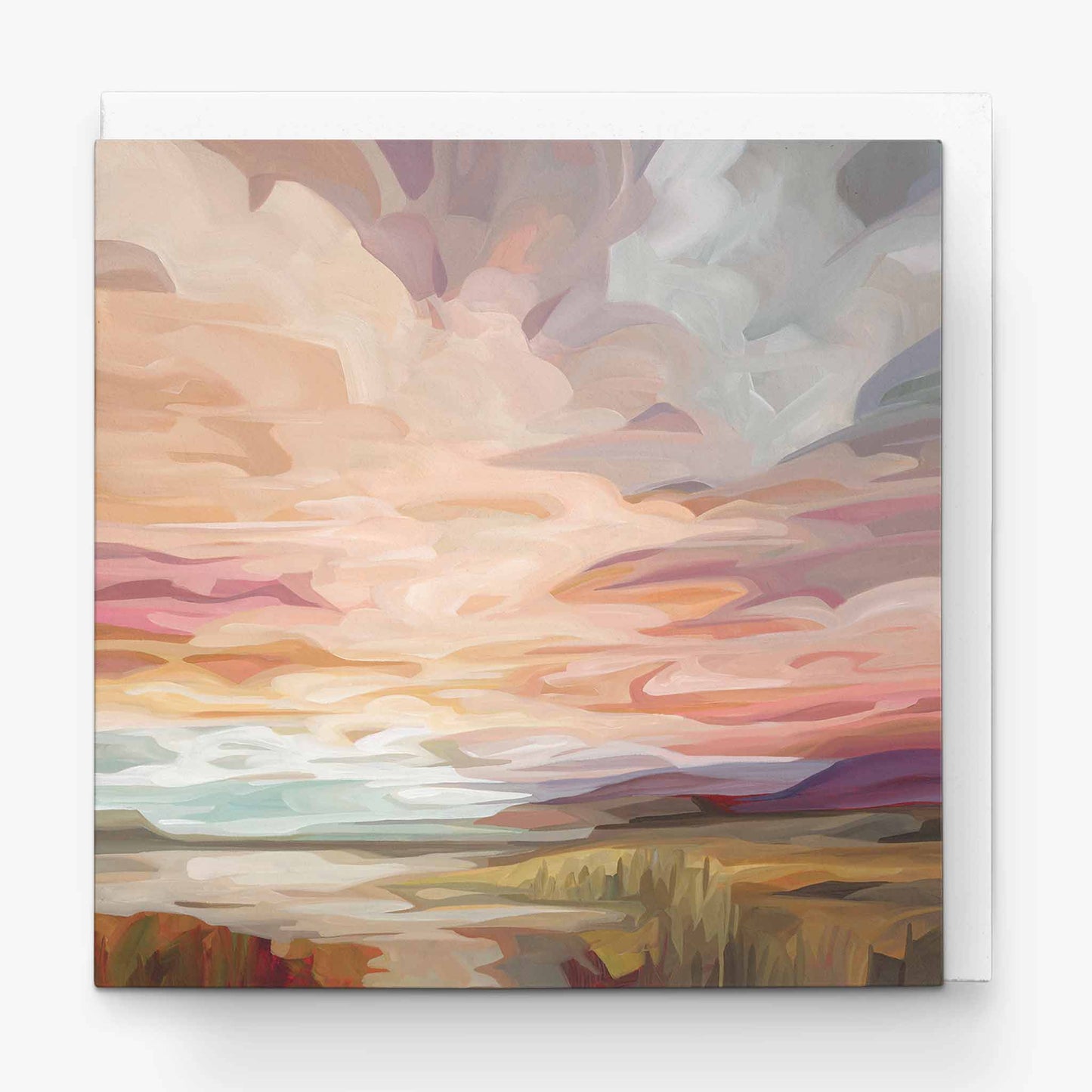 desert sunset painting art card
