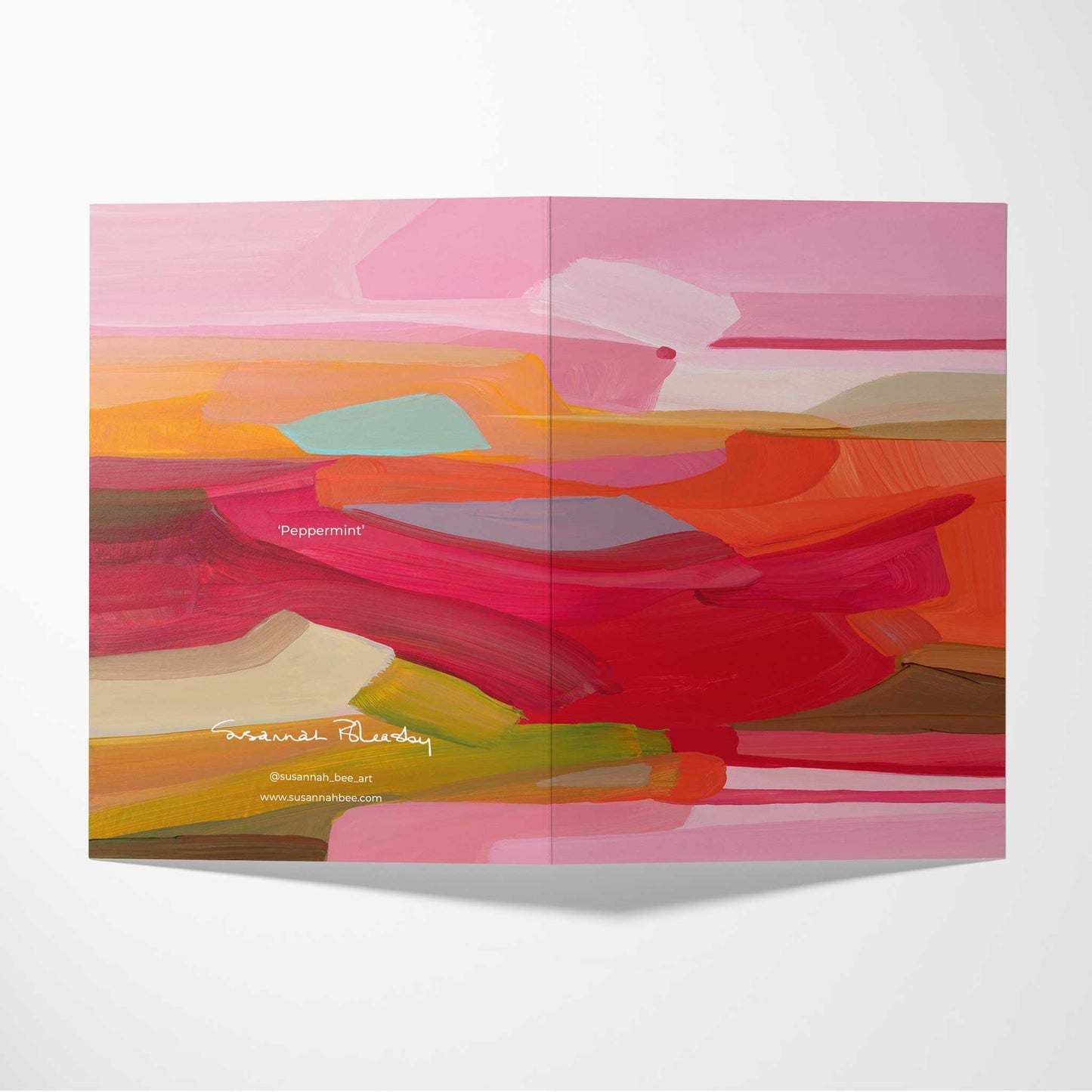 double sided abstract pink stripes art card
