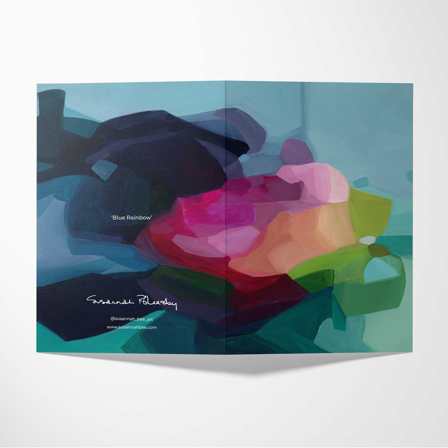 double sided blue abstract art card