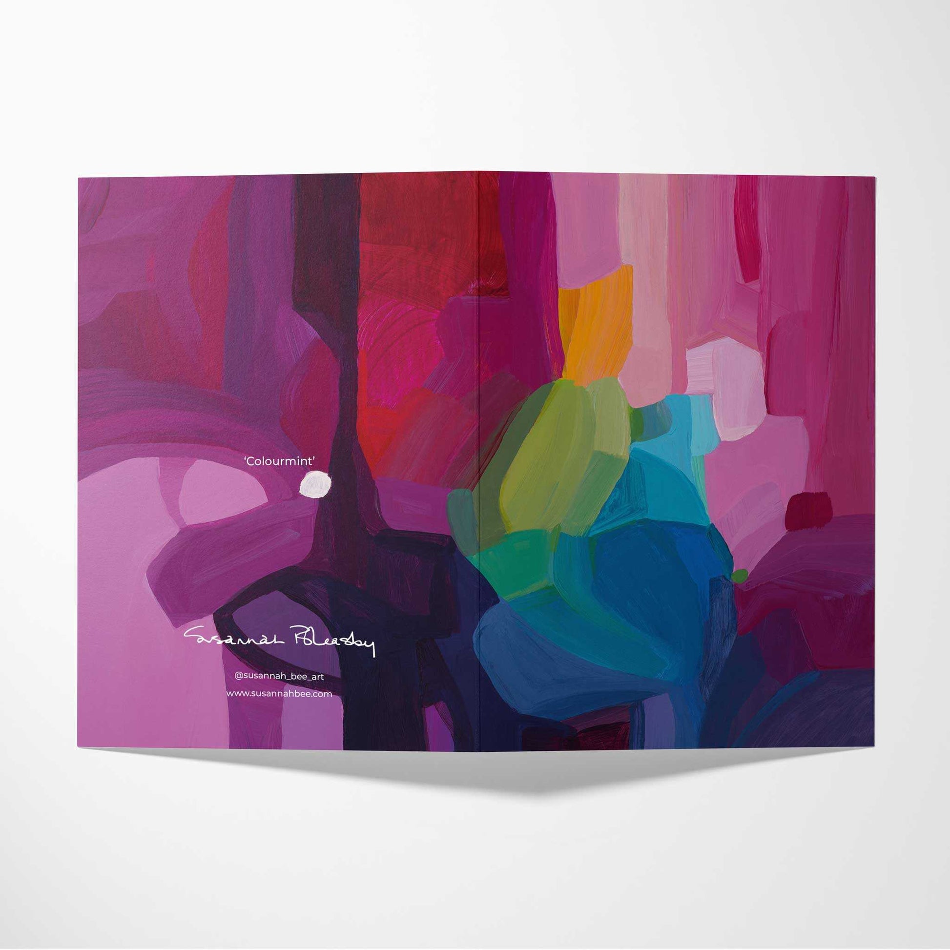 double sided magenta abstract art card