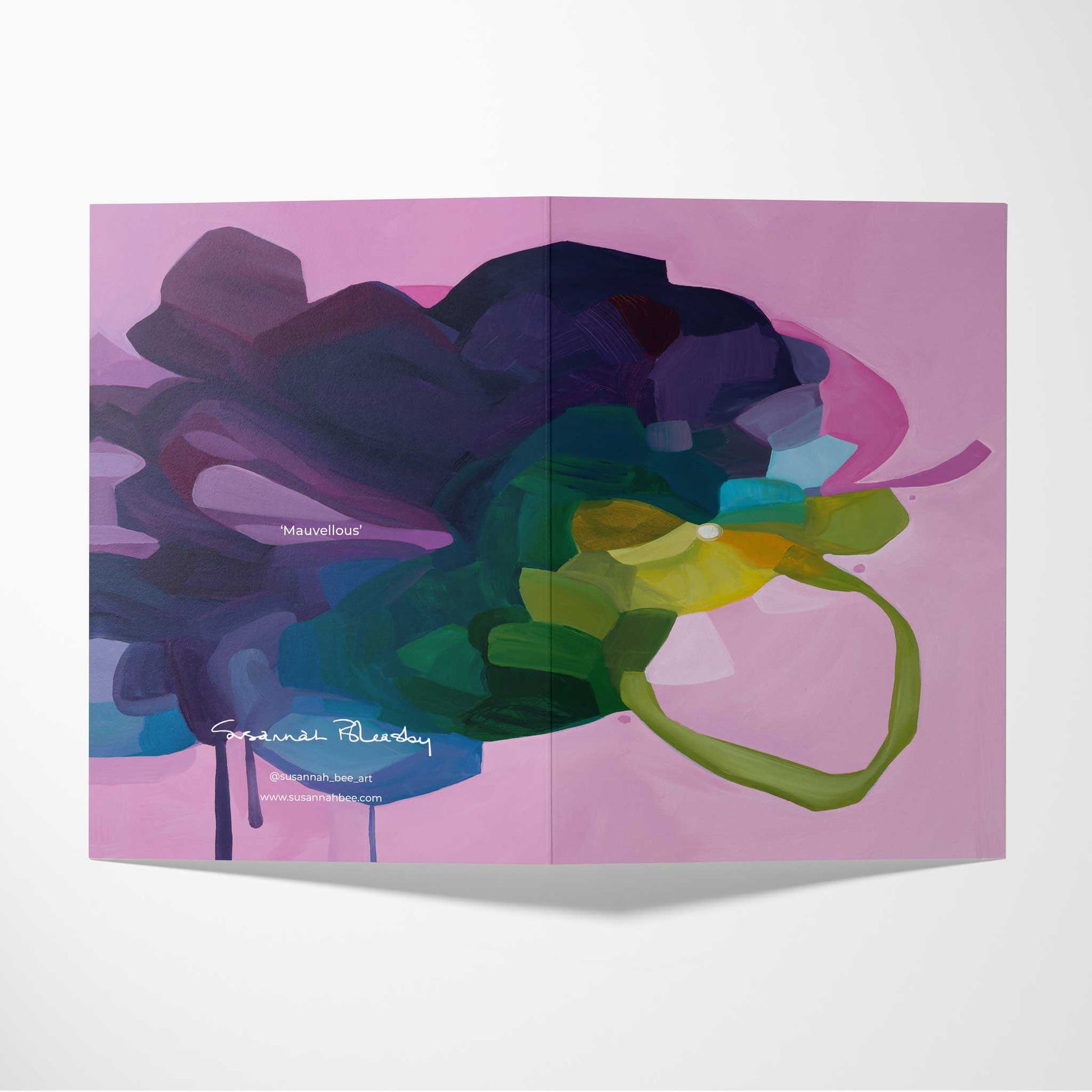 double sided mauve abstract art card