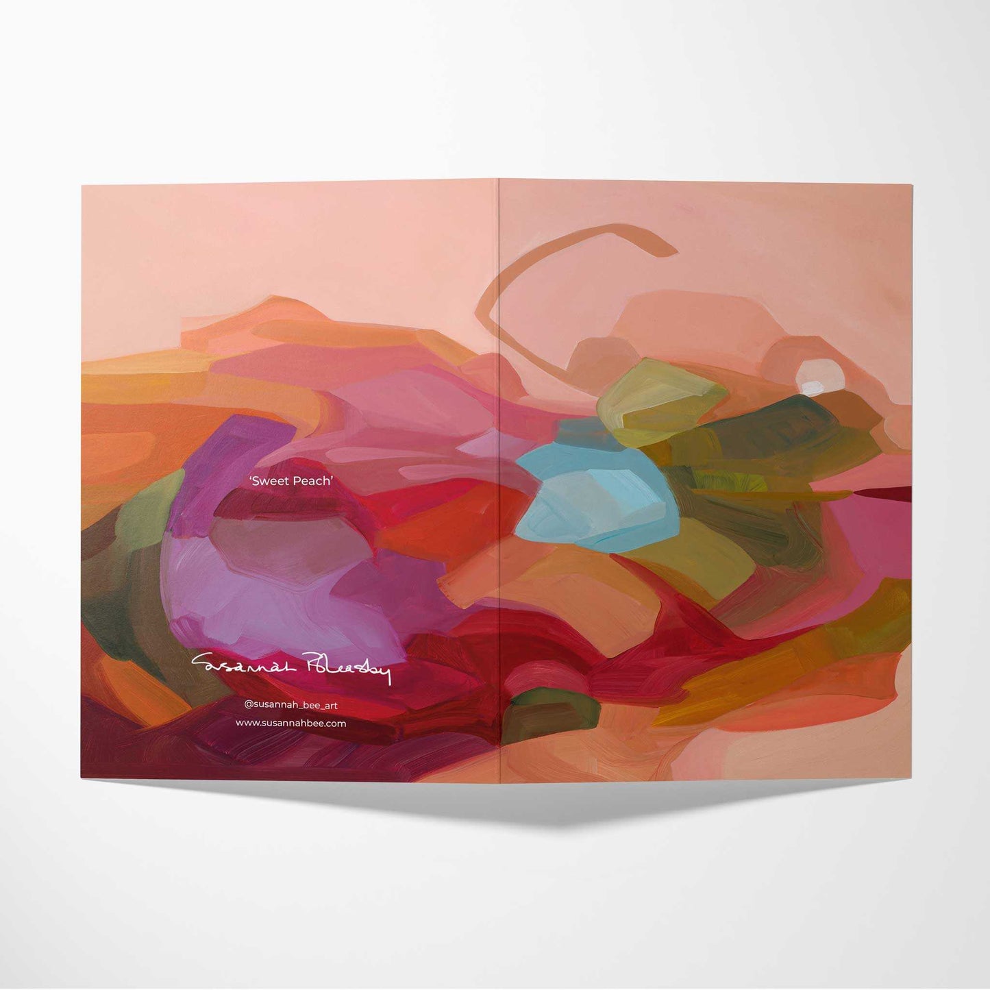 double sided peach abstract art card