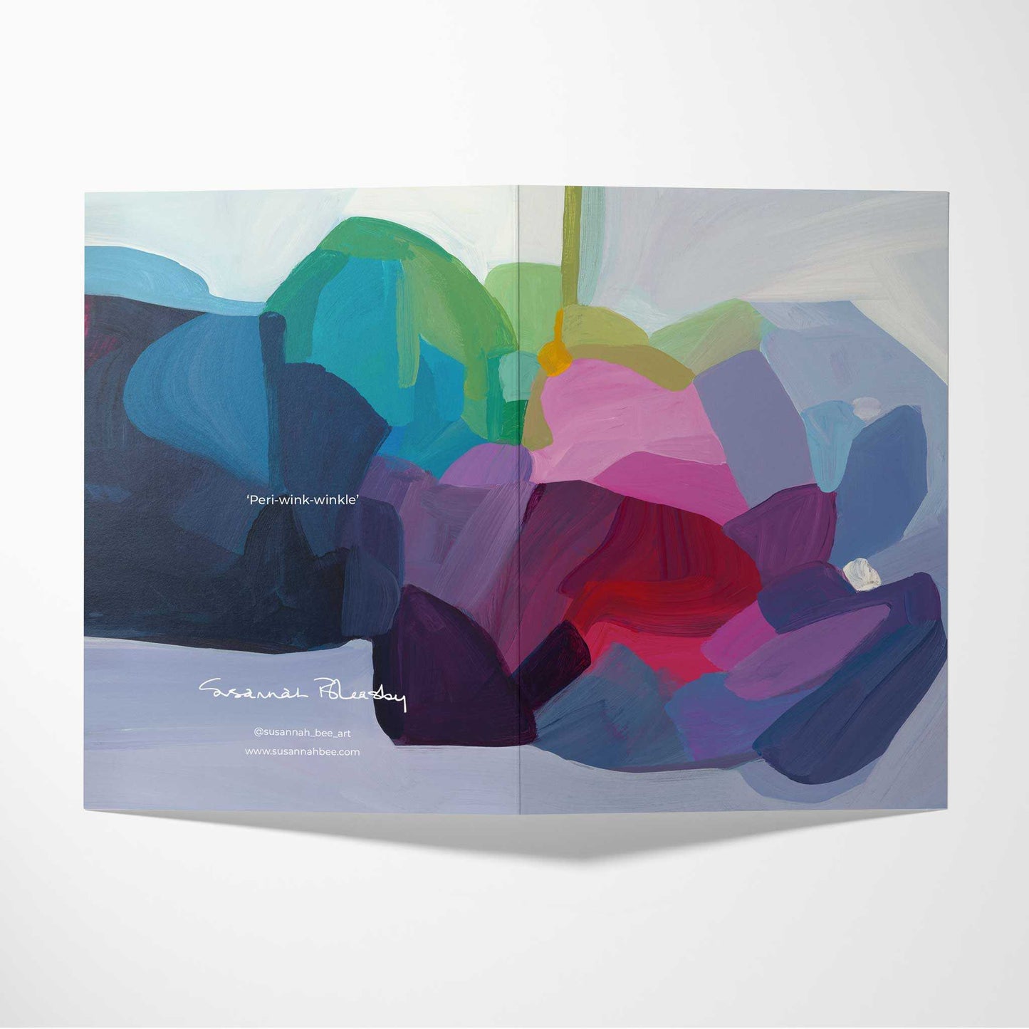 double sided periwinkle abstract art card