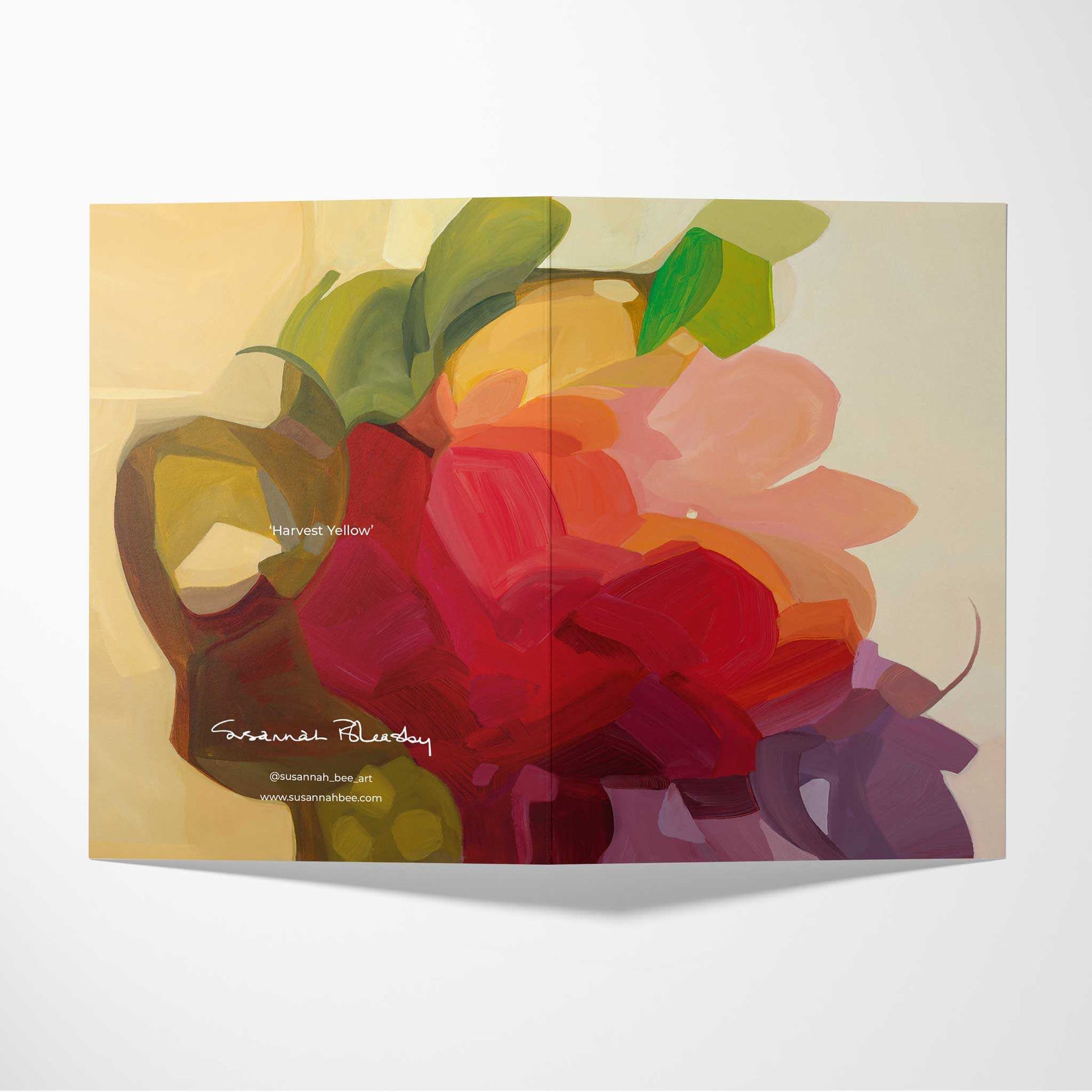 double sided yellow abstract art card