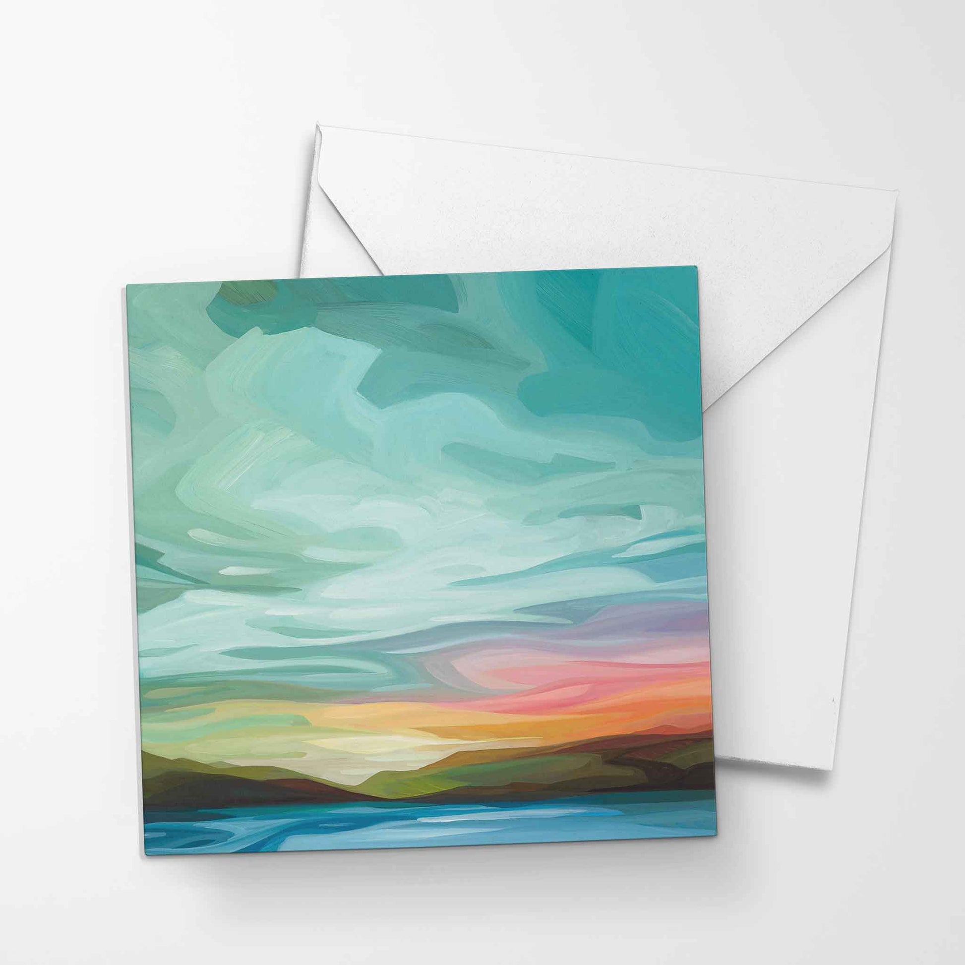 dreamy pastel sky painting art cards UK