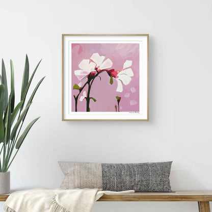 dusty pink floral art prints