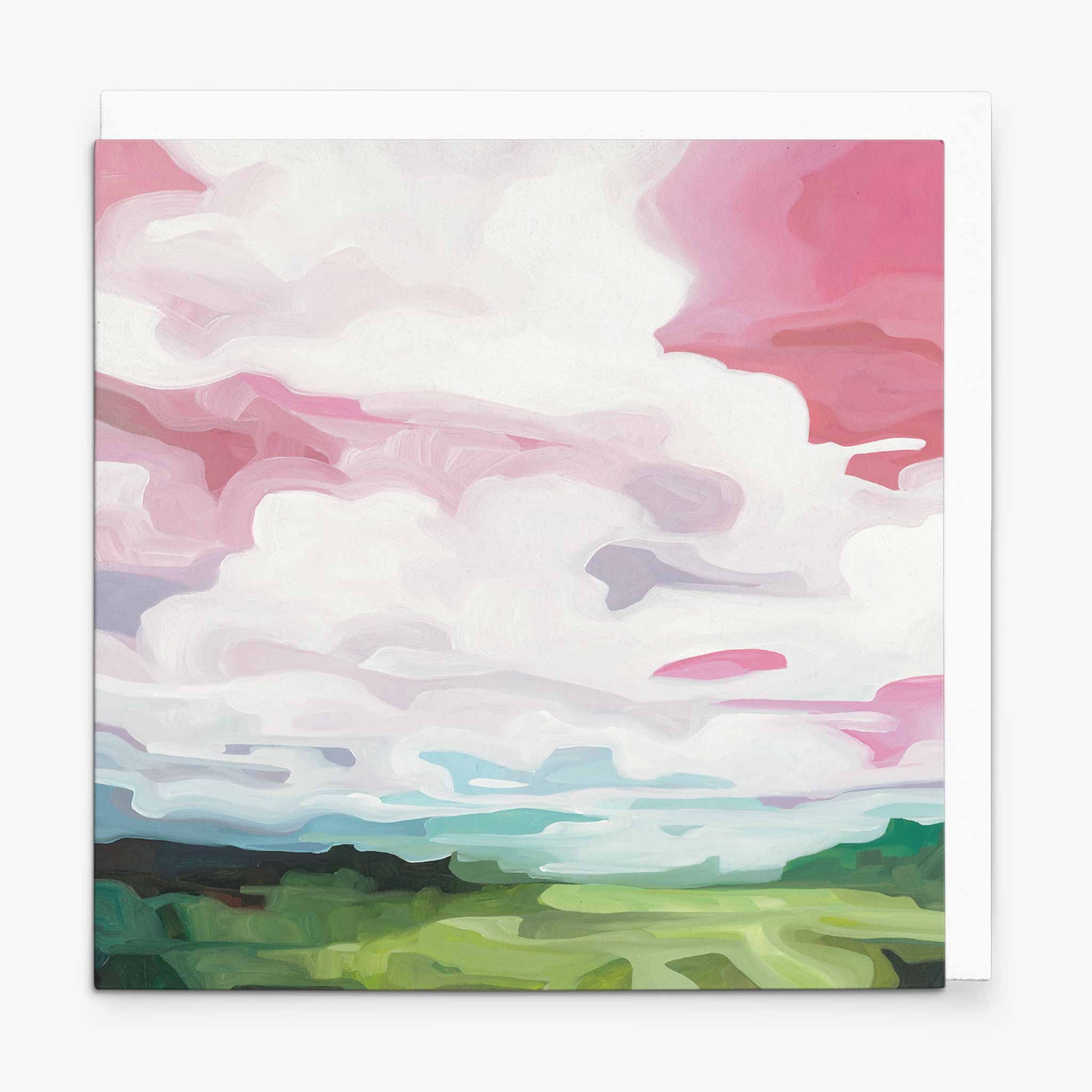 dusty pink sky painting art card