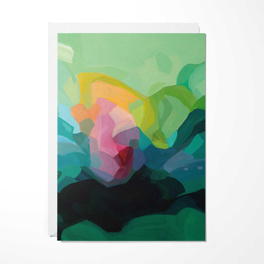emerald green abstract double sided art card