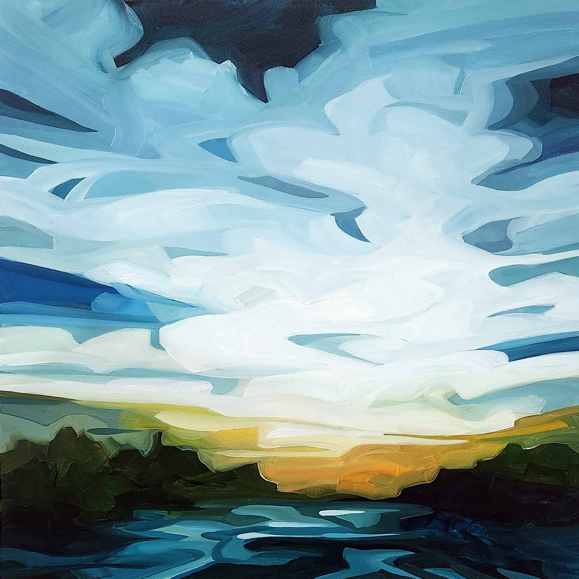 image of an acrylic sky painting of a summer evening