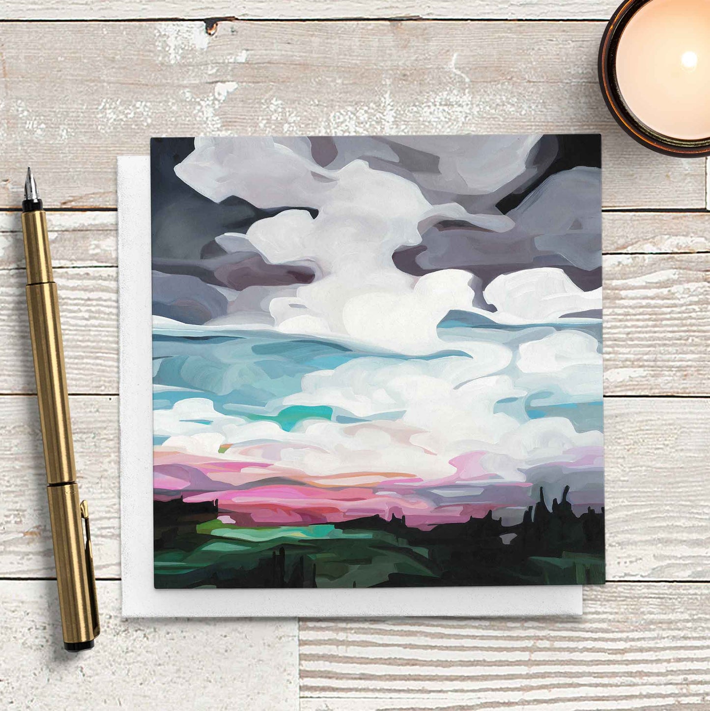 everyday greeting card abstract sunset painting