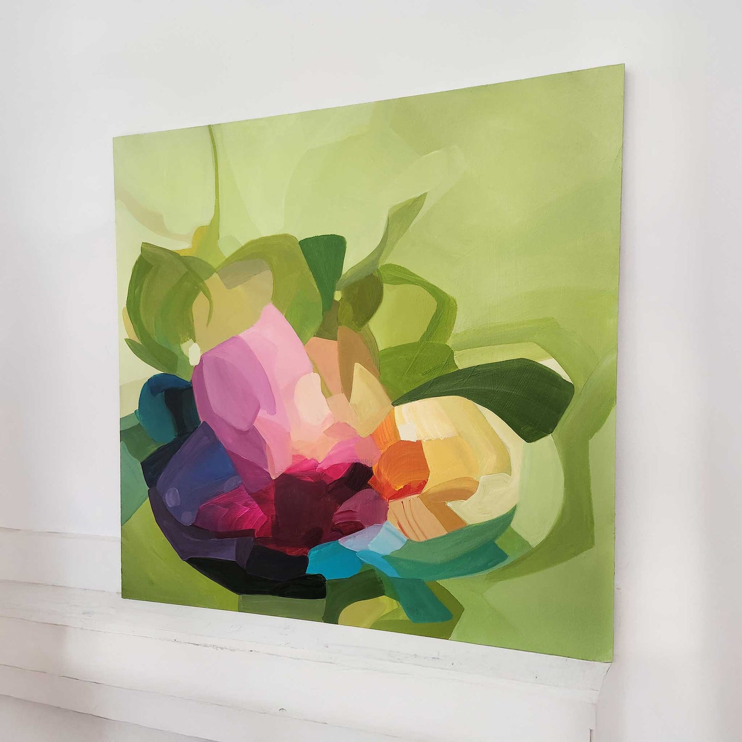 green original abstract painting fling