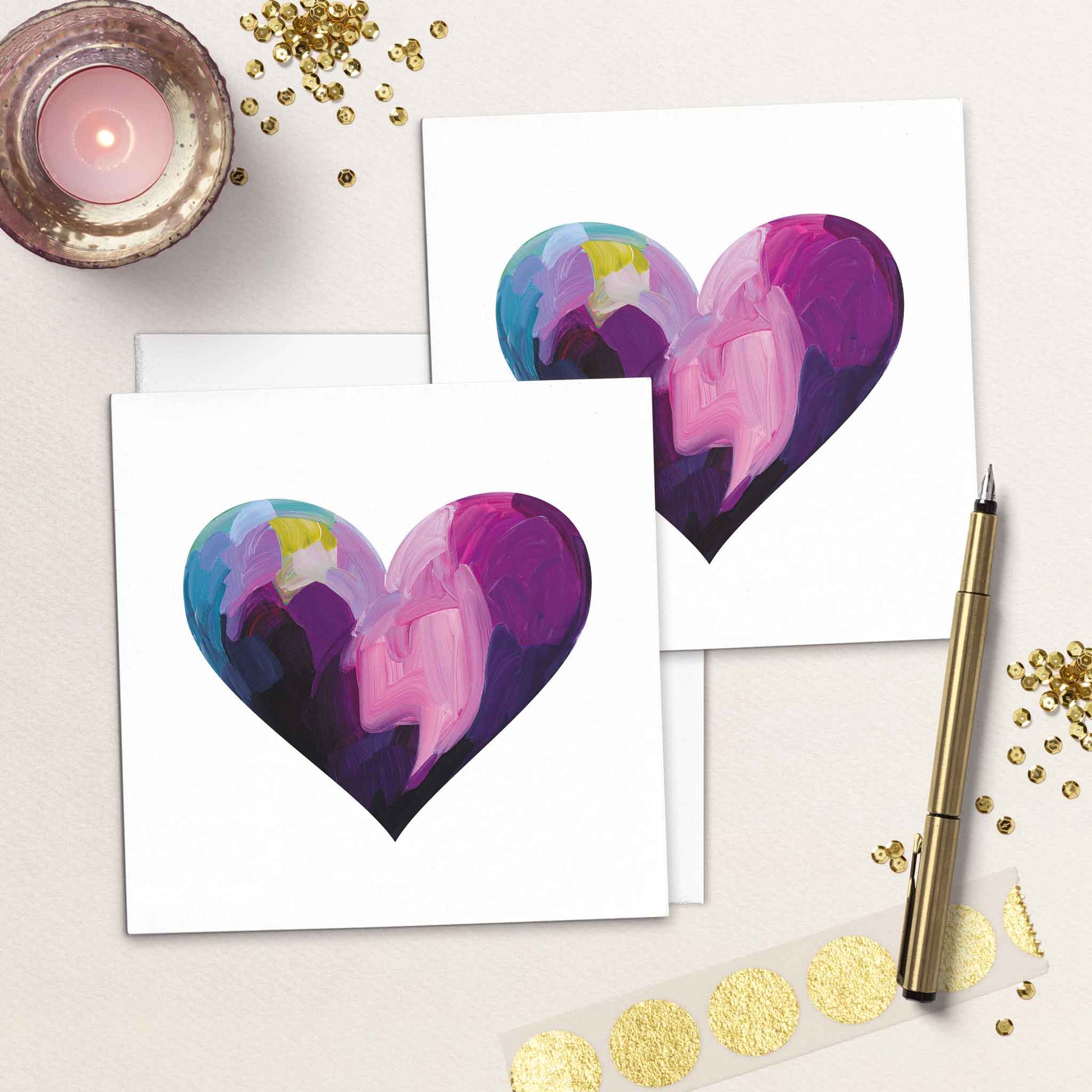 purple flirty valentines cards