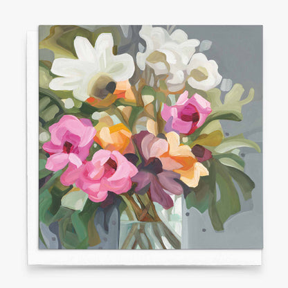 pink floral art card uk