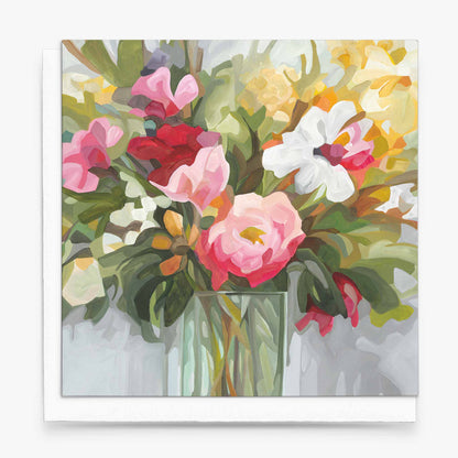 floral art card uk with bouquet of flowers