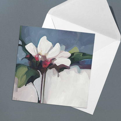 floral greeting card navy