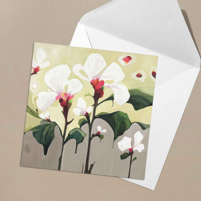 floral greeting card white flowers