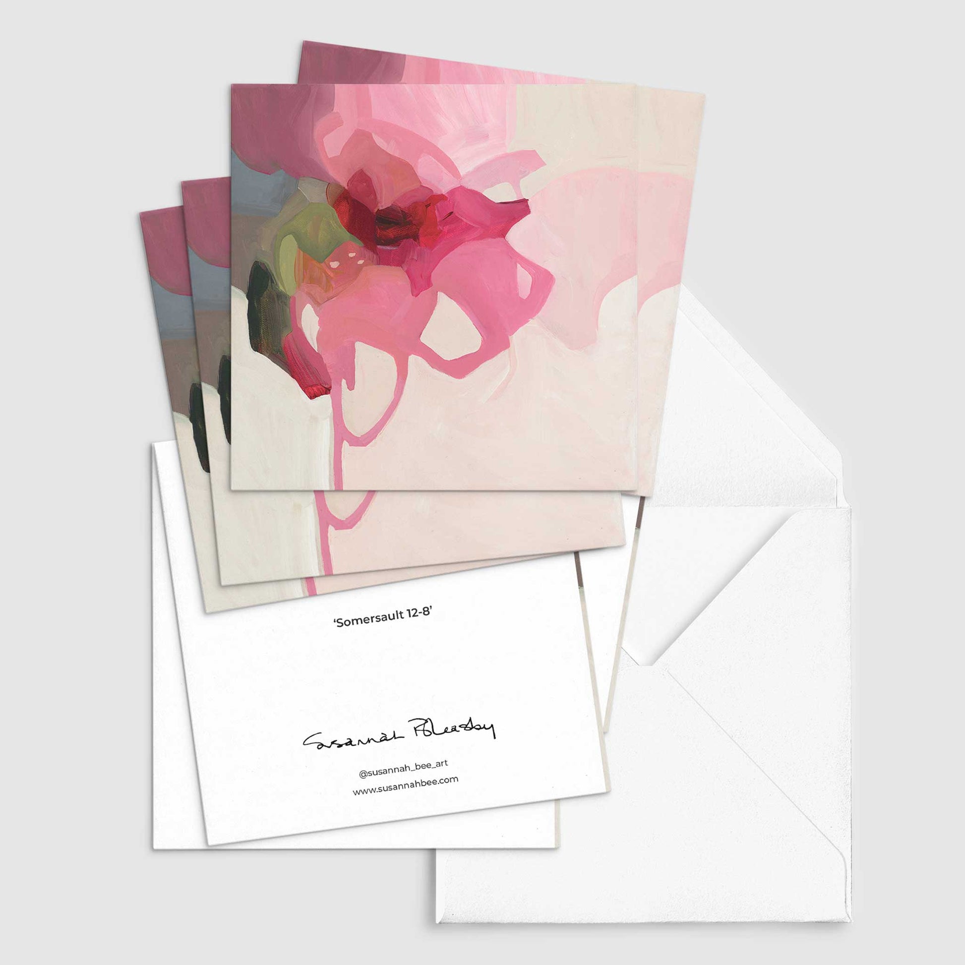 floral greeting cards abstract pink flowers