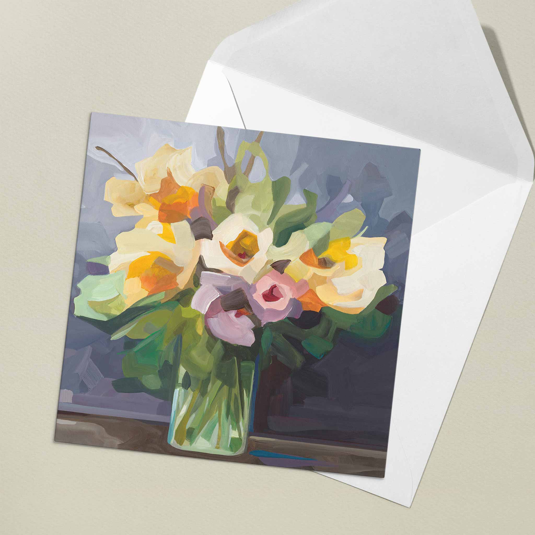 yellow floral art cards uk