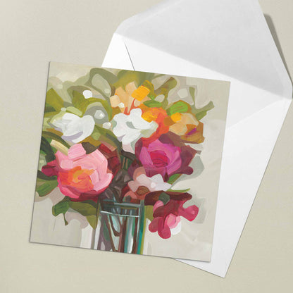 warm summer florals art cards uk
