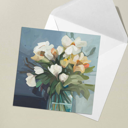 elegant flowers art card uk