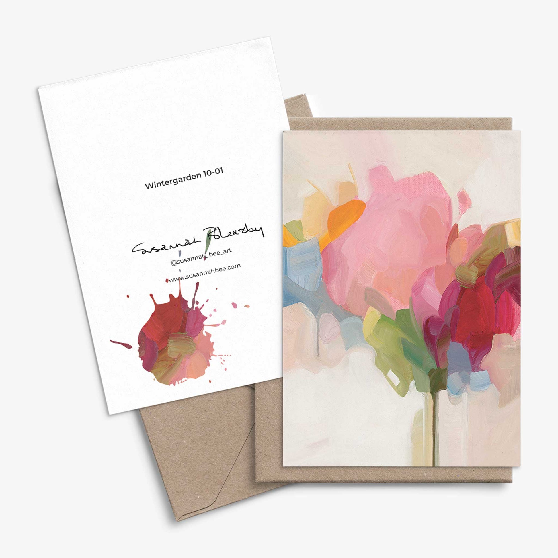 floral bouquet artist greeting cards with kraft envelopes