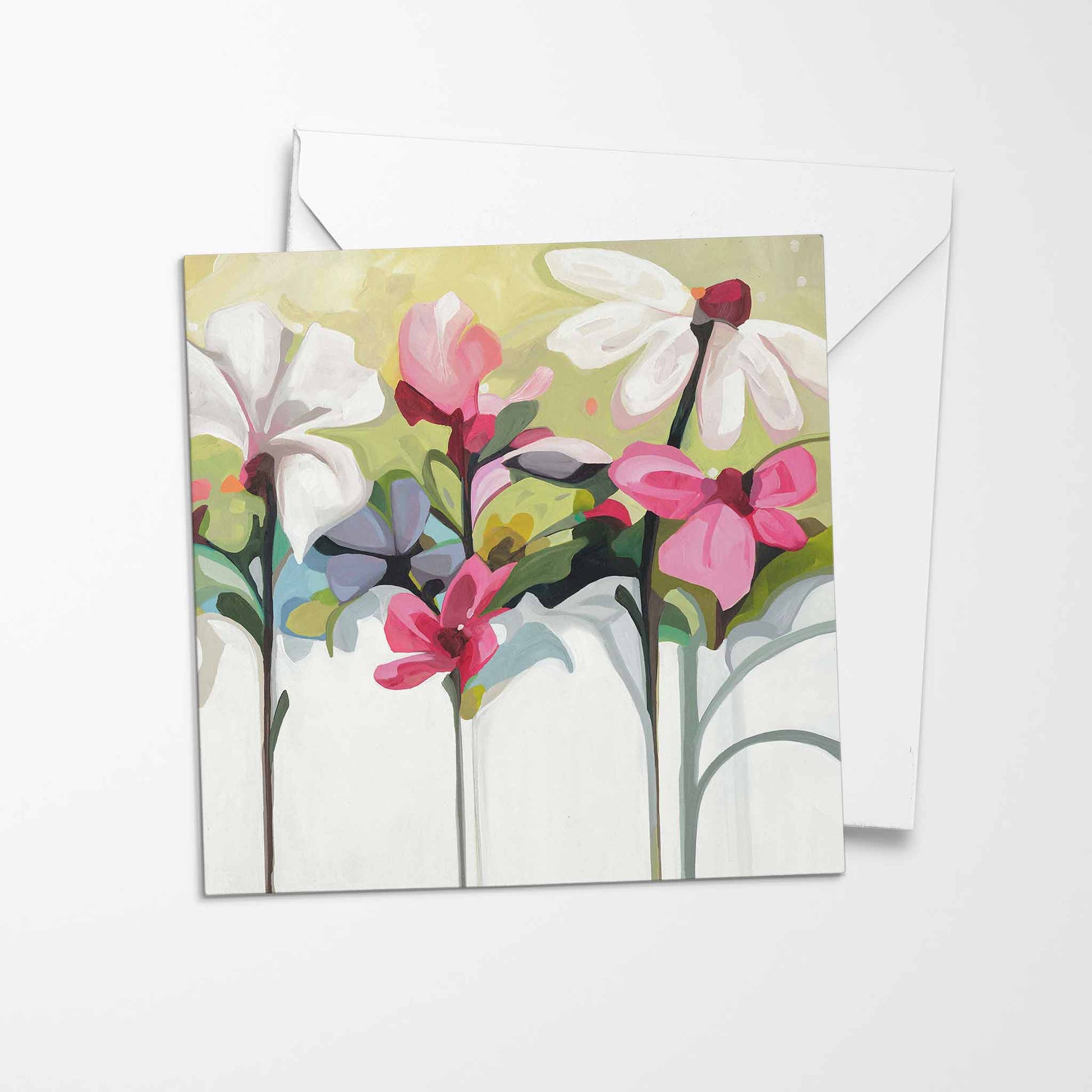 flower bouquest card pink flowers