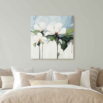 flower wall canvas art in bedroom
