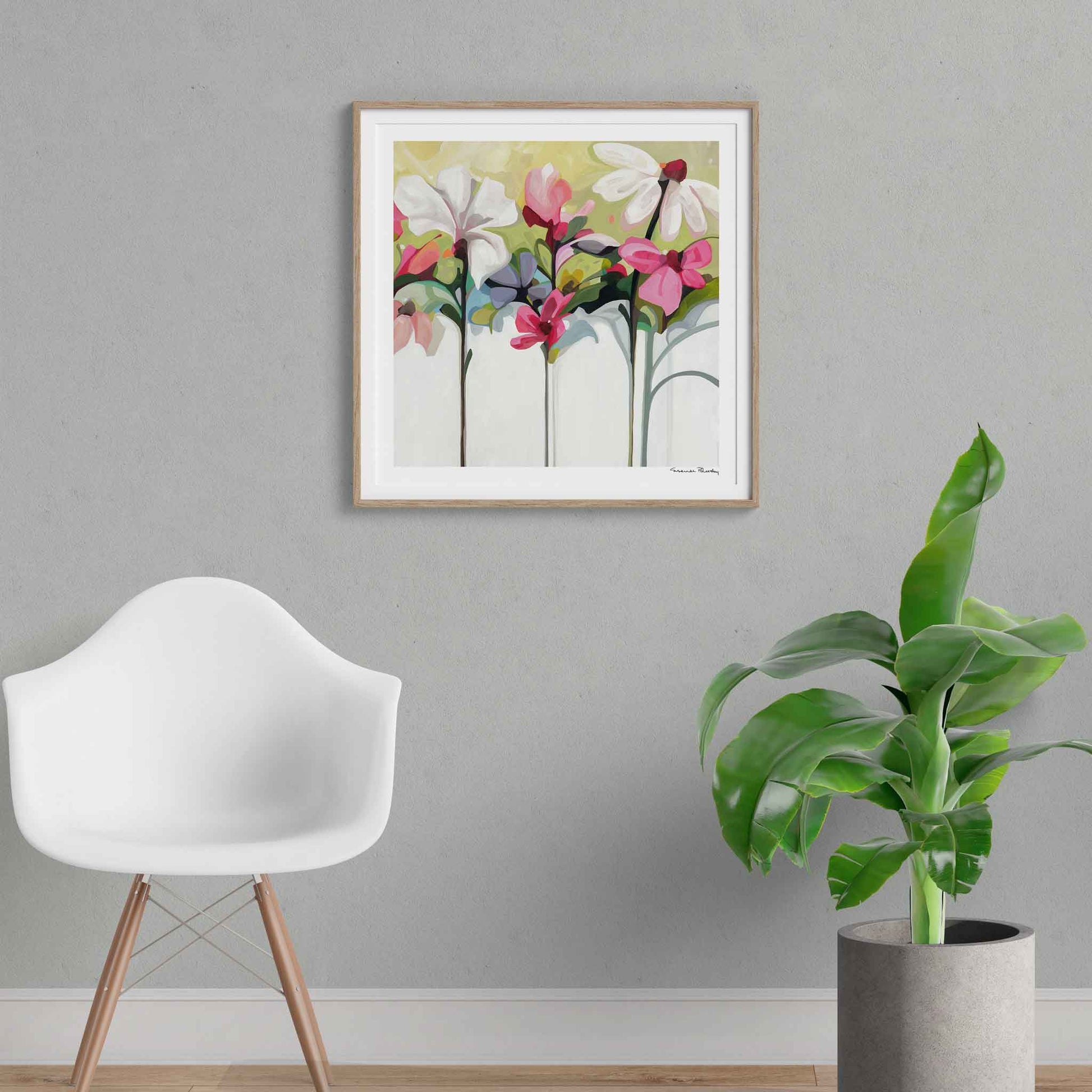 framed flower wall art coloful floral bouquet