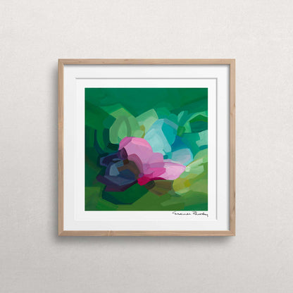frolic green abstract wall art print 12x12