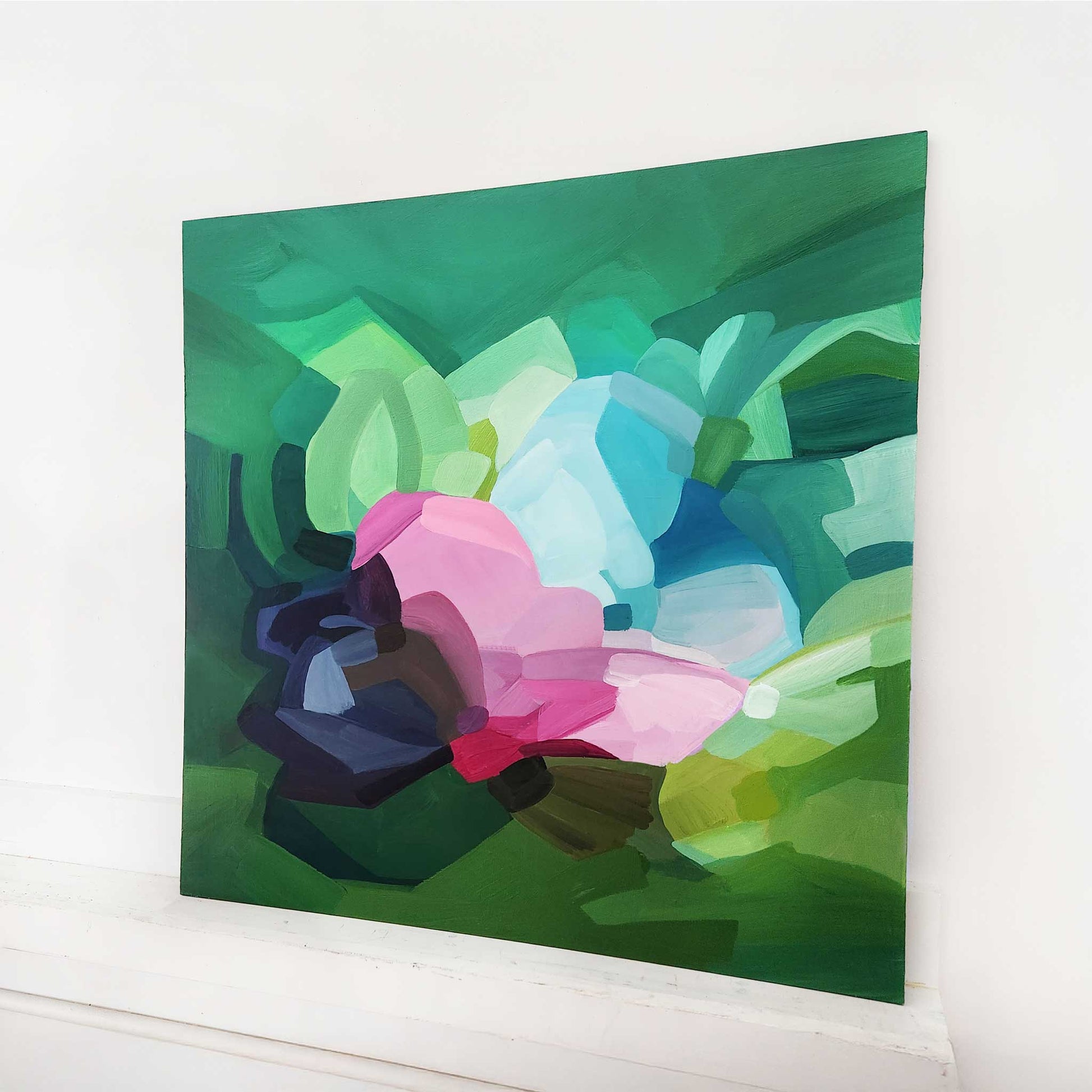 frolic green abstract painting