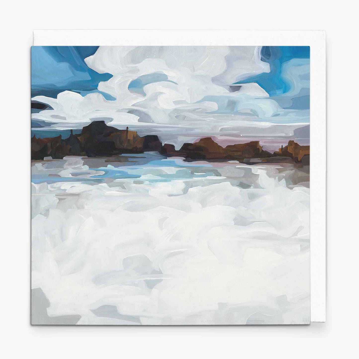 frozen lake painting art card