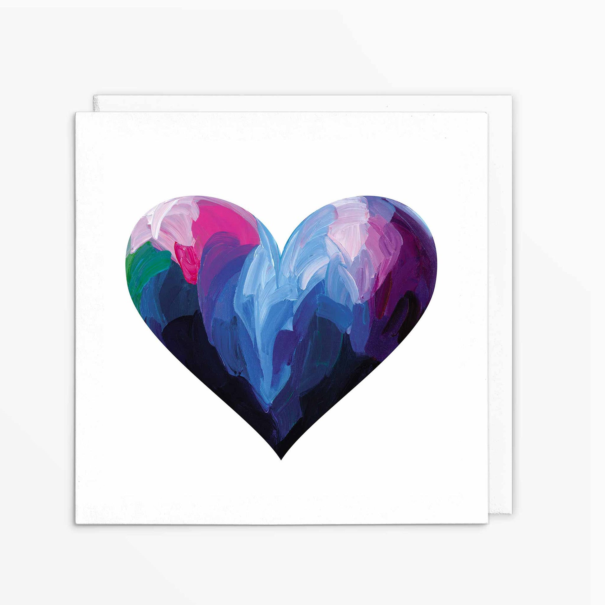 galentines card with blue heart