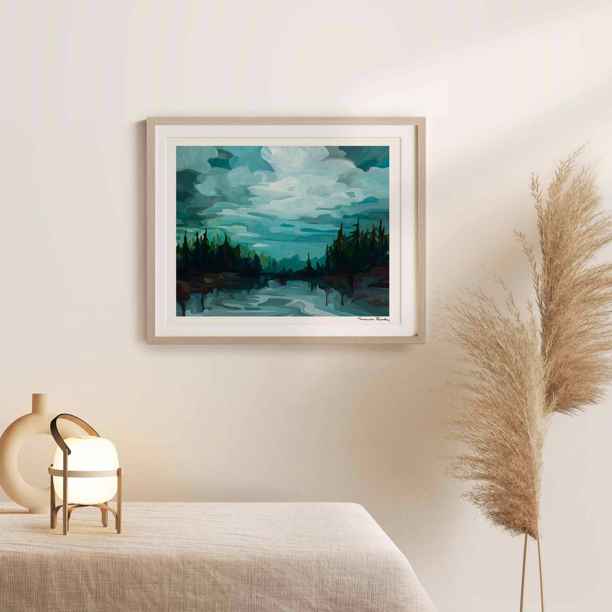 summer storm painting horizontal wall art print