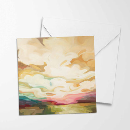 golden sun blank greeting card
