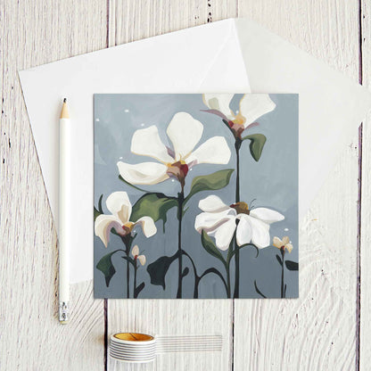 gray blank floral greeting card