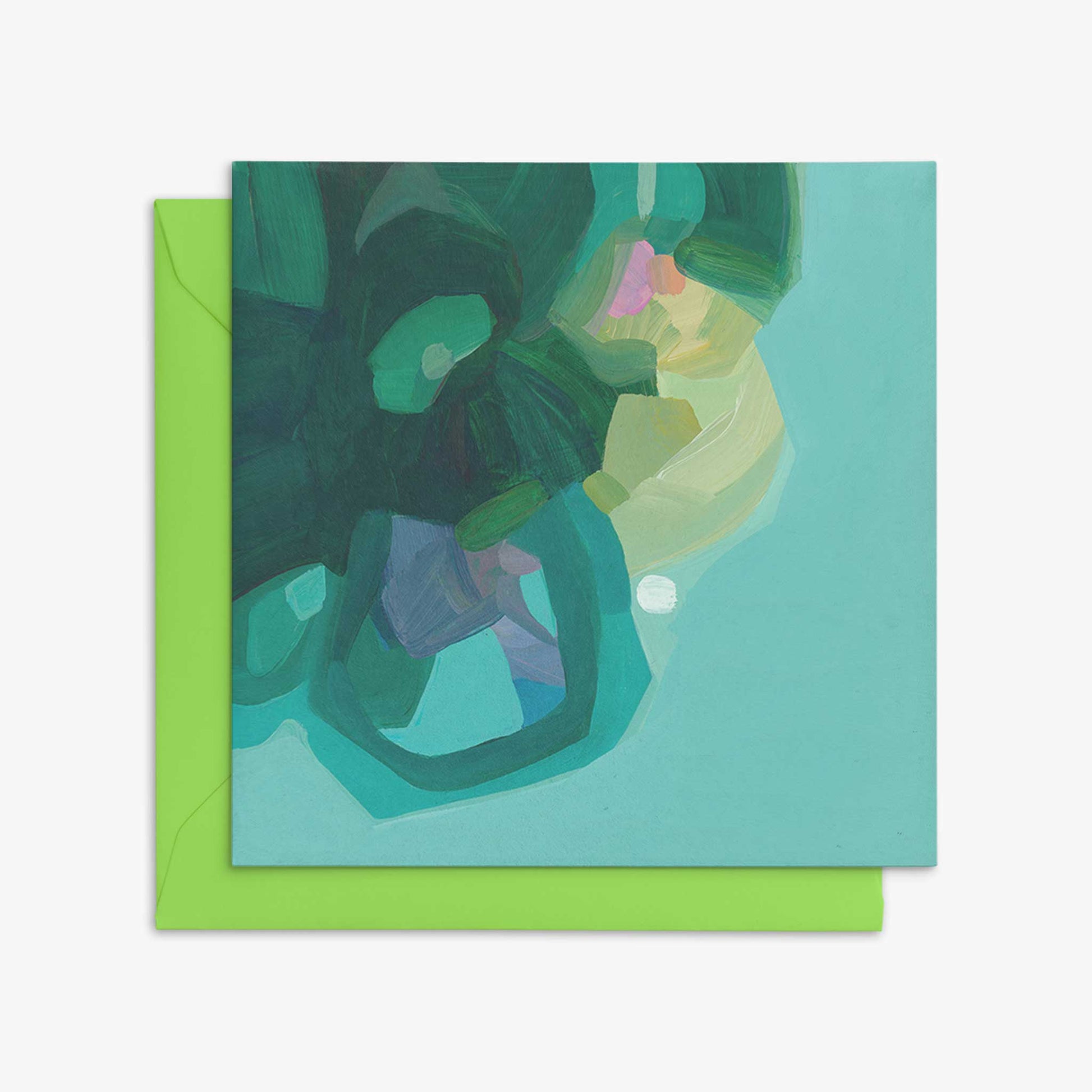 green abstract art card uk garnish