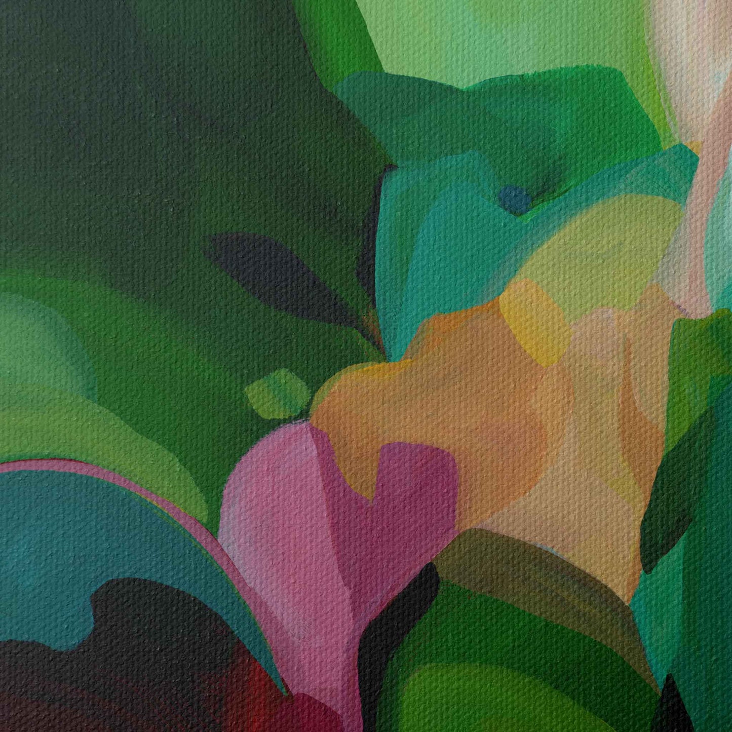 green abstract canvas art emerald 1