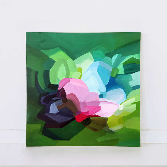 green abstract painting frolic
