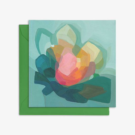 green floral abstract art card uk