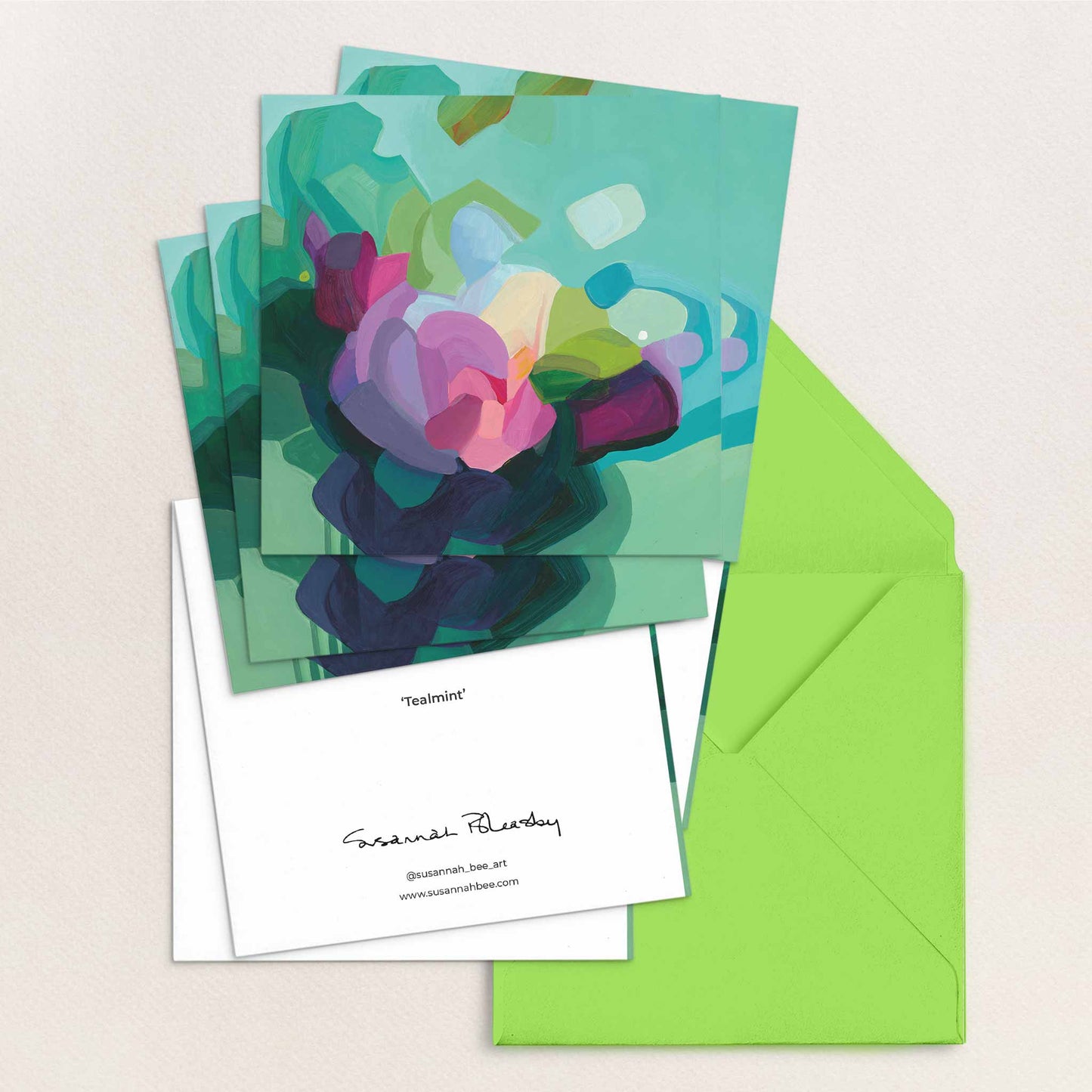 green floral art cards UK