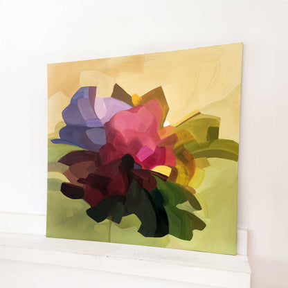 honeymoon pink and yellow abstract painting