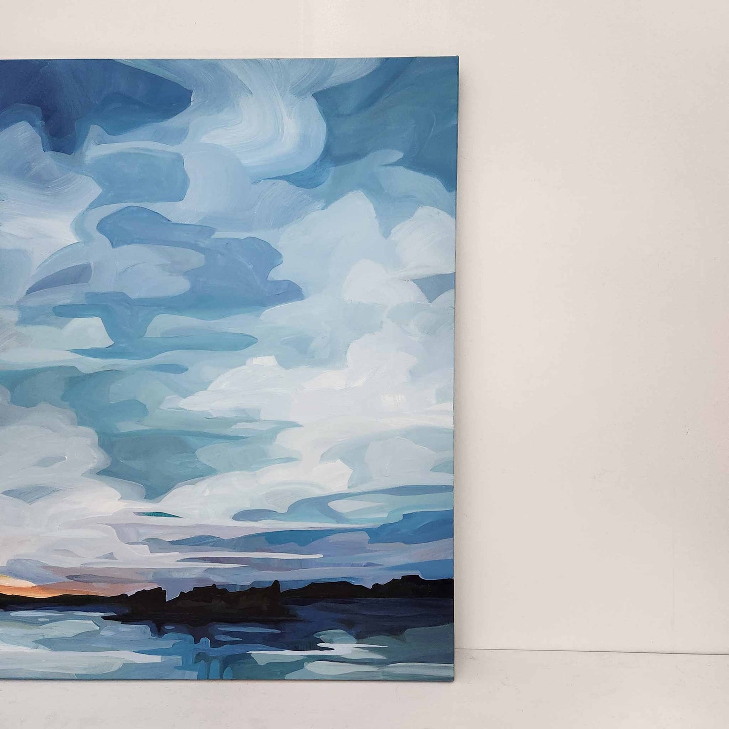 lake sunrise painting on canvas
