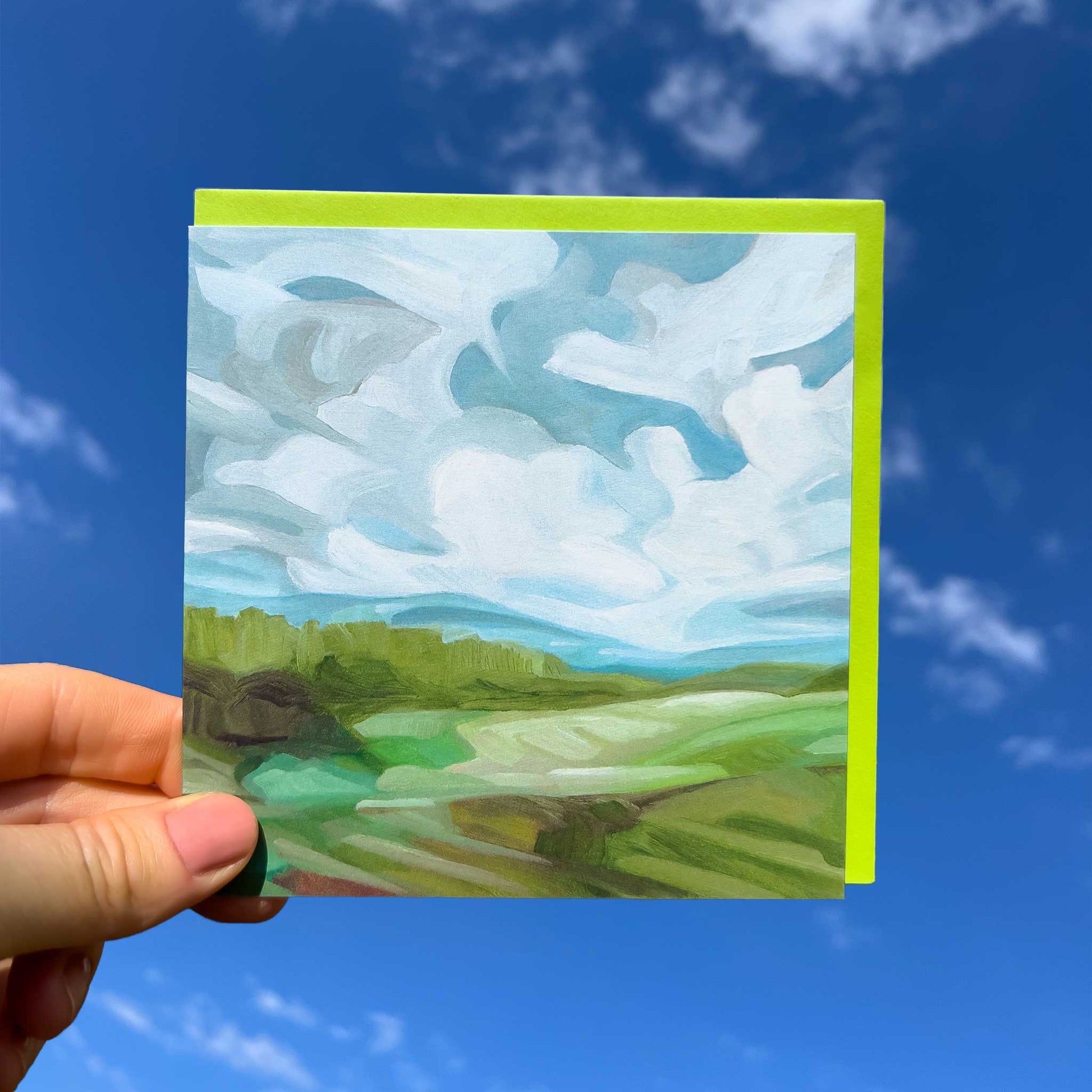 countryside landscape art greeting card