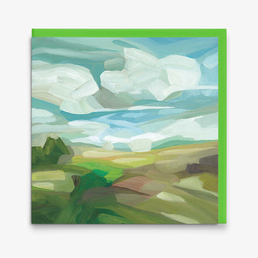 spring countryside landscape art greeting card